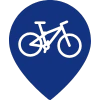 Radrundreisen Icon in Dunkelblau