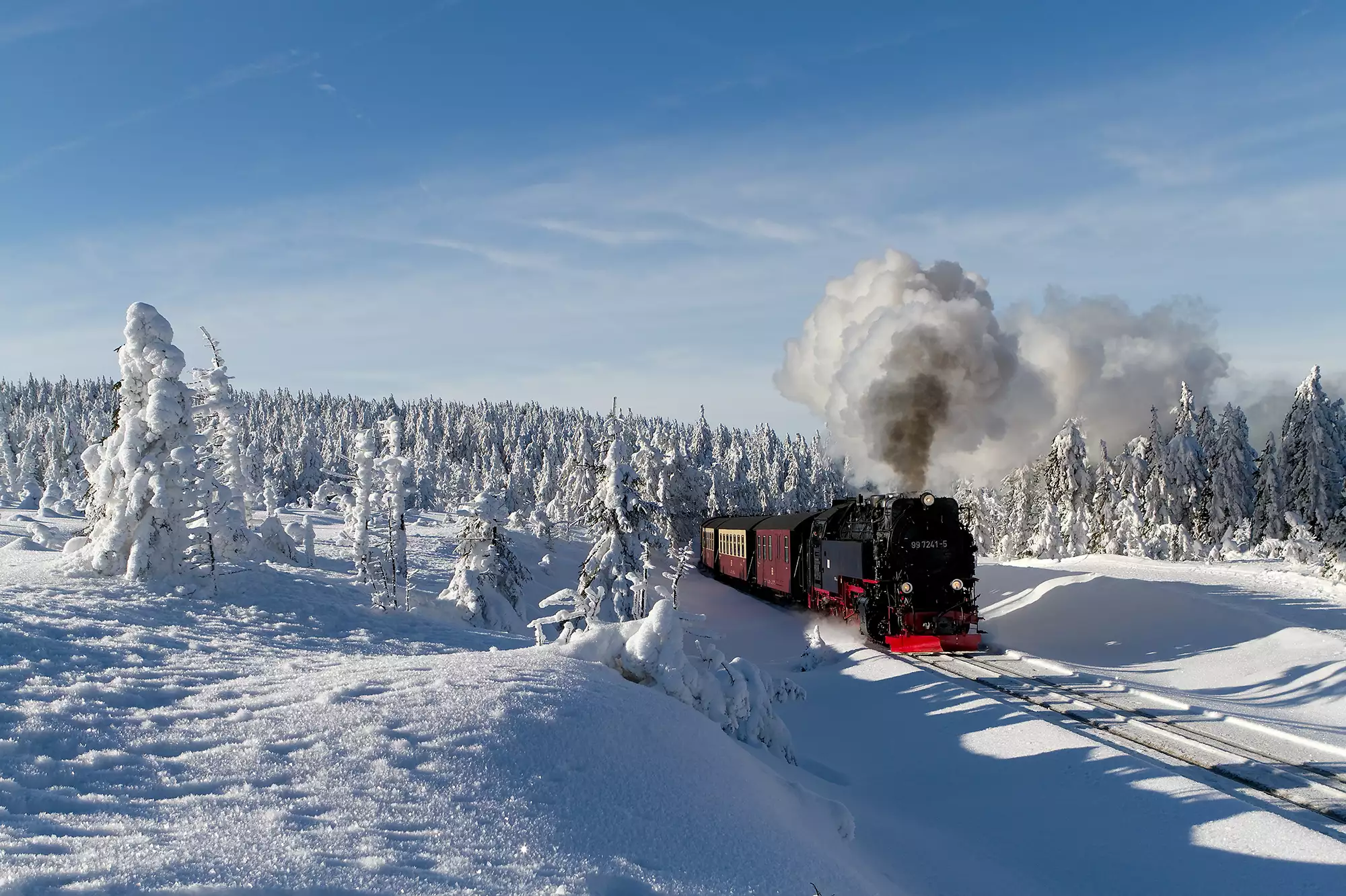 Die Harzer Brockenbahn im Winter