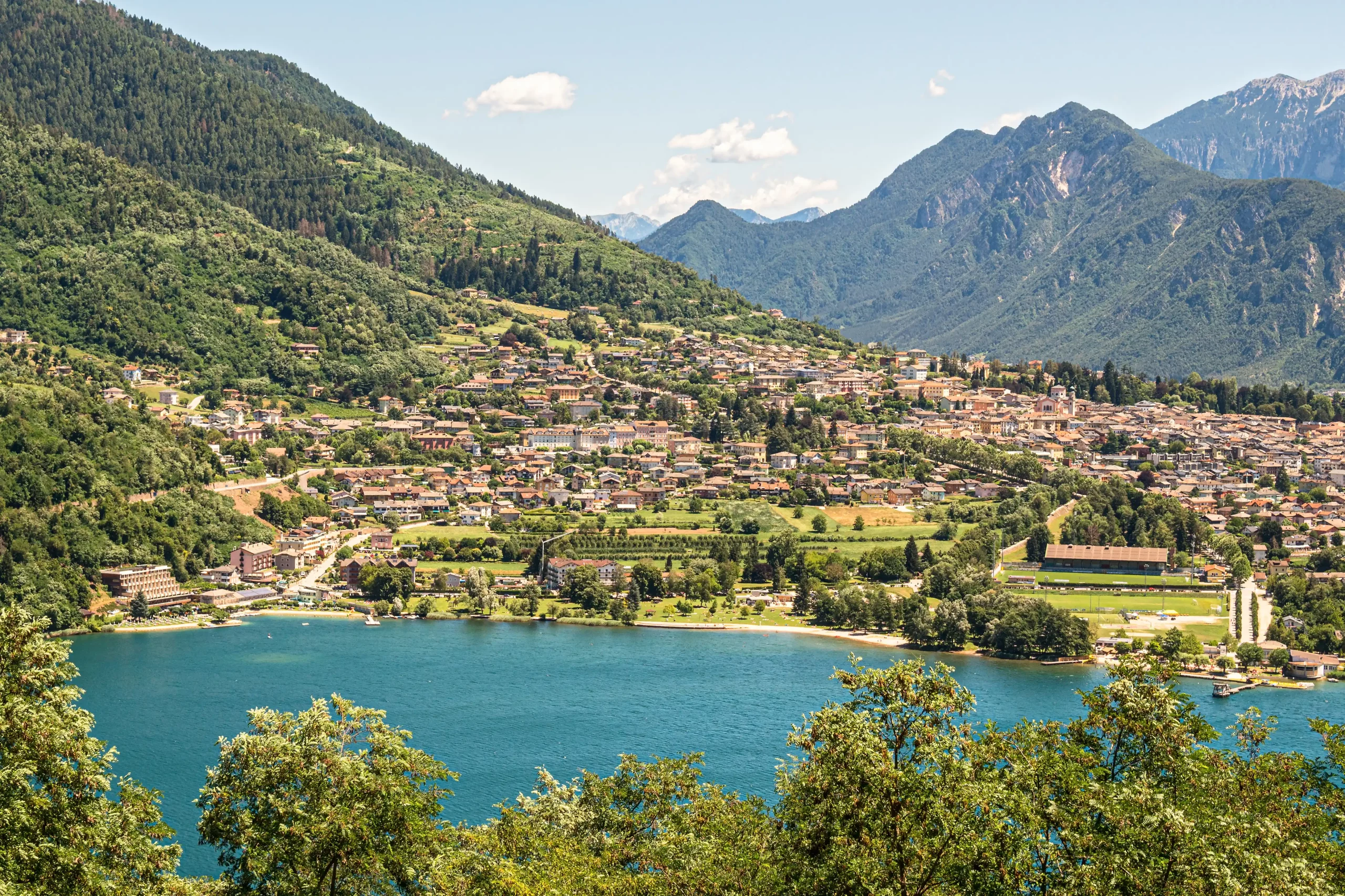 Levico Terme, Panoramasicht über den Lago die Levico