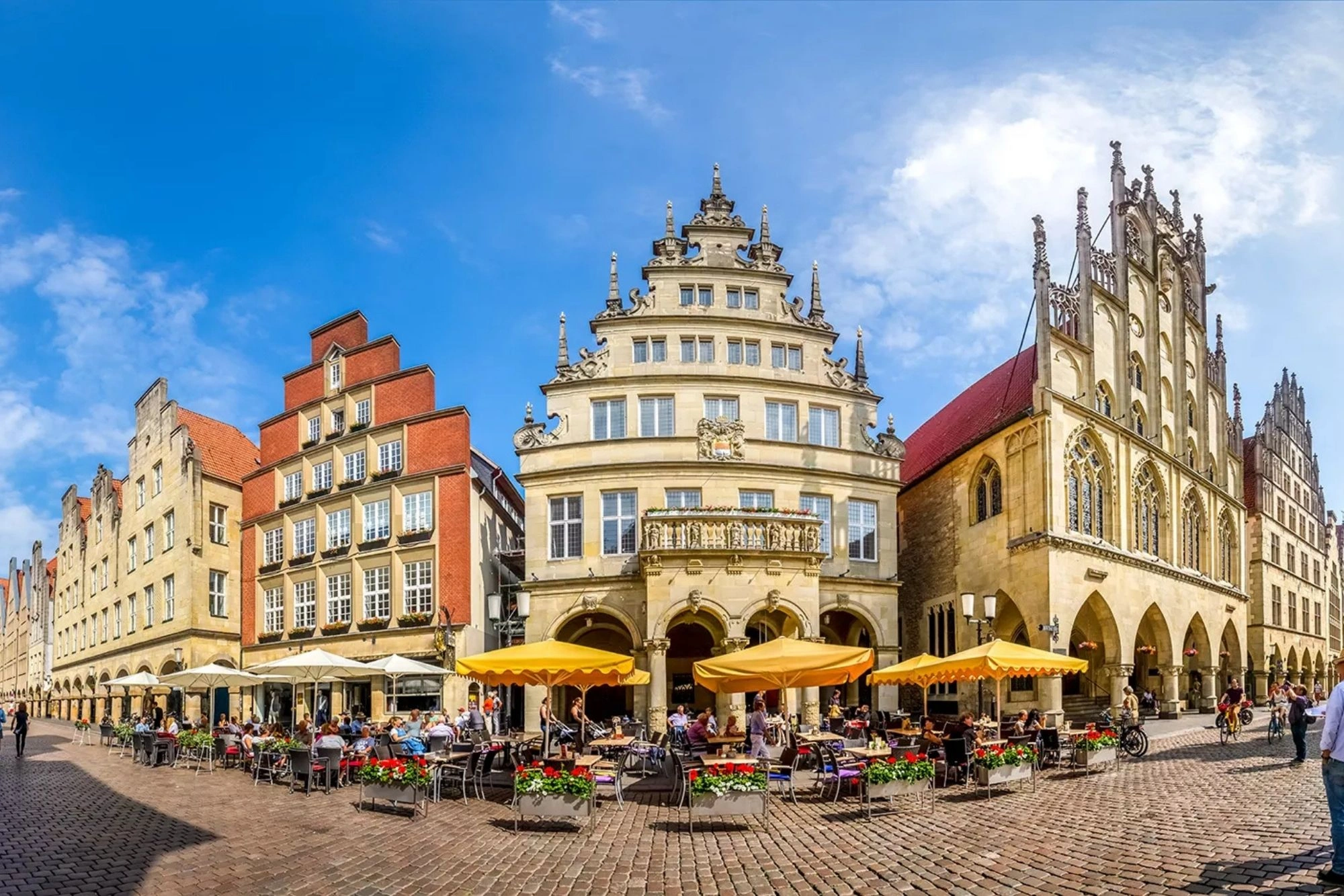 Prinzipalmarkt auf der Krimitour Münster im Spätsommer