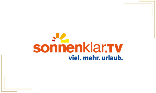 Logo von sonnenklar.TV mit dem Slogan 'viel. mehr. urlaub.'