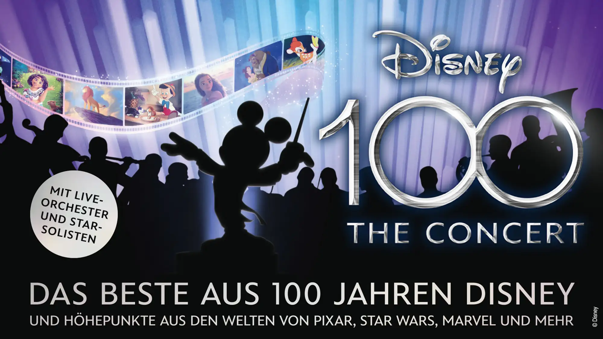 Disney in Concert 100 Jahre Logo mit Micky Maus als Dirigent