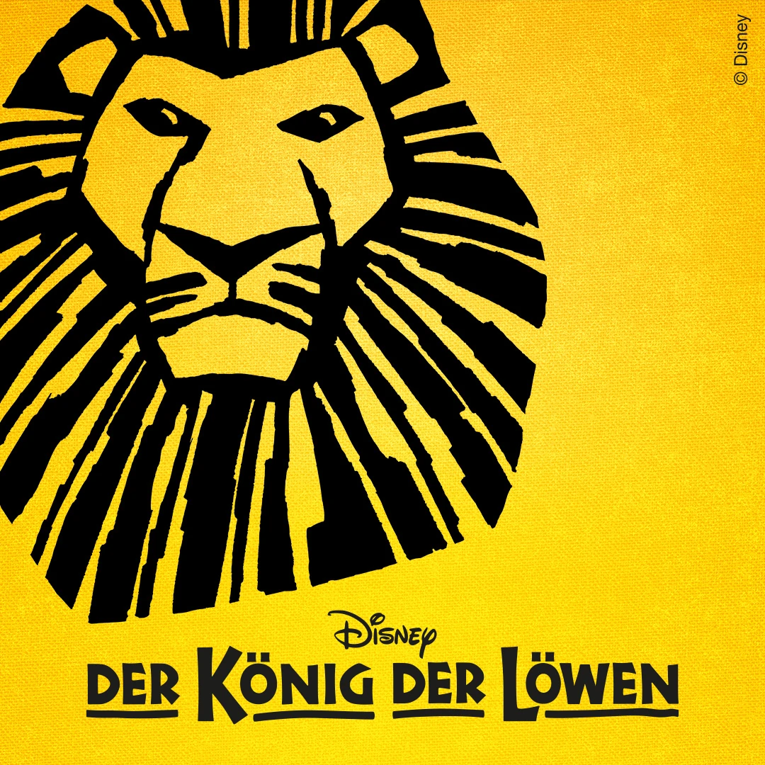 Disneys König der Löwen Keyvisual - Gelbes Logo mit schwarzer Schrift