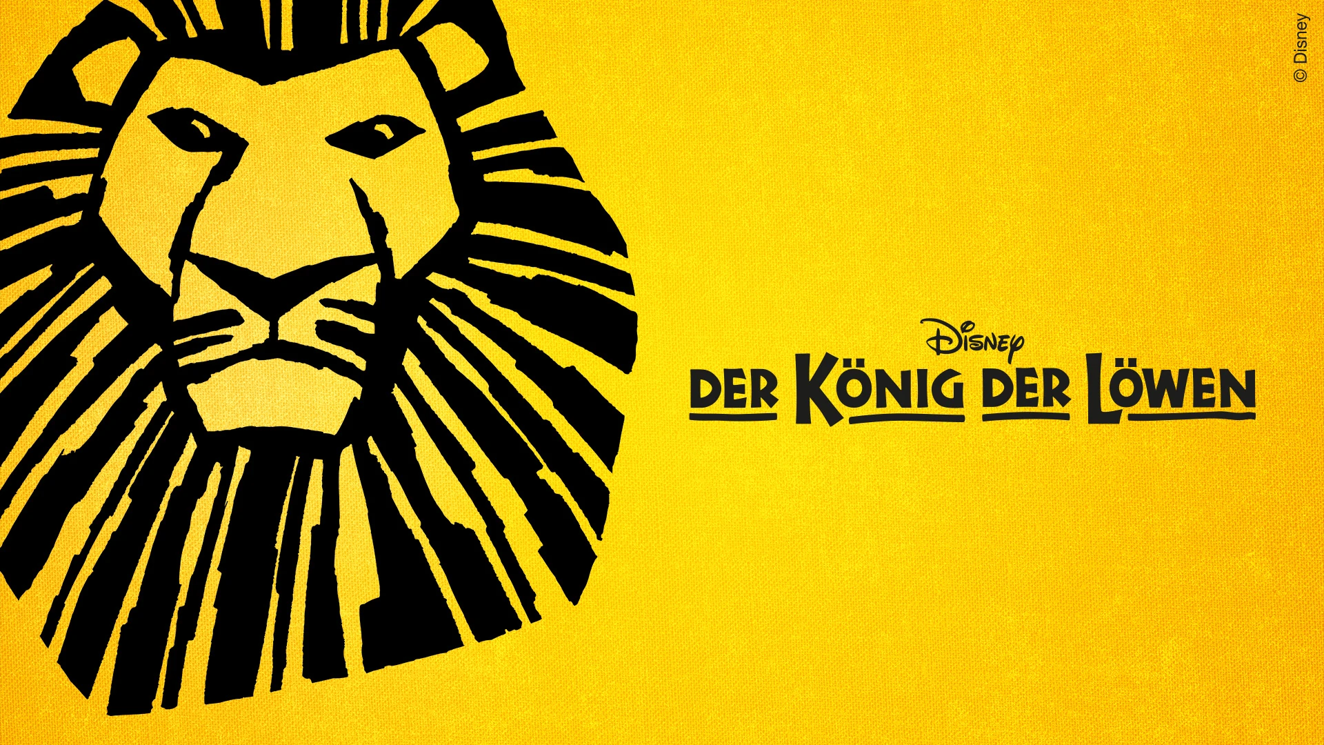 Disneys König der Löwen Keyvisual - Gelbes Logo mit schwarzer Schrift