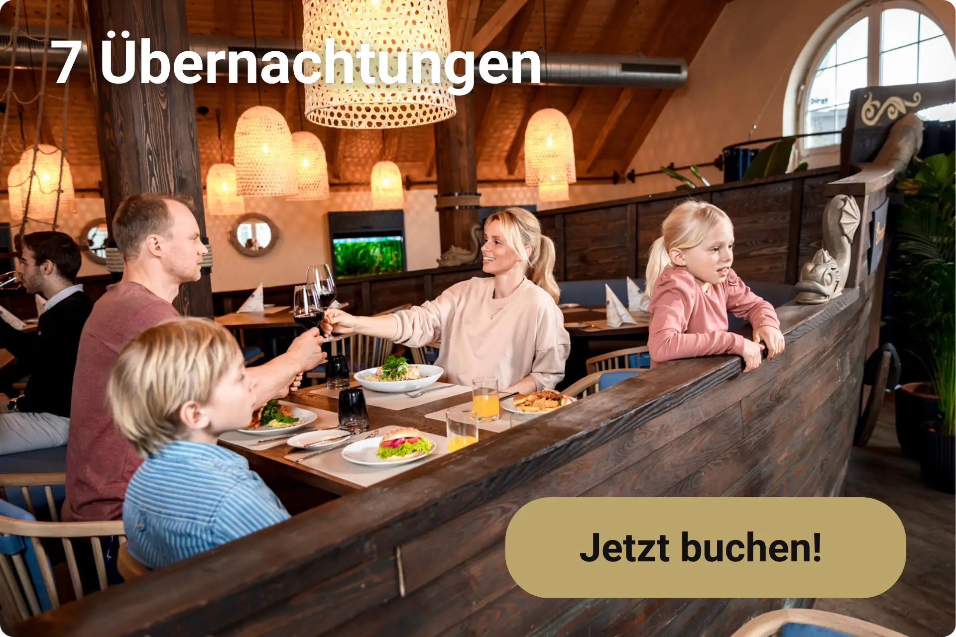 Restaurant im BEECH Resort Fleesensee als Angebotskachel für 7 Übernachtungen