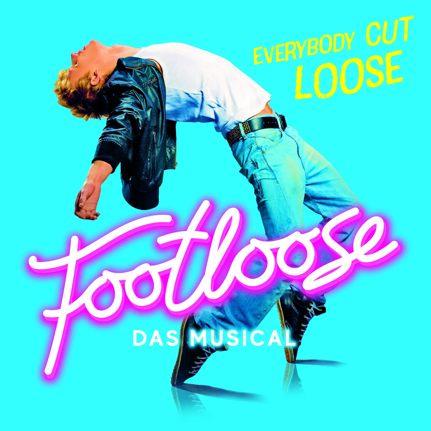 Footloose Das Musical - Keyvisual in Neonfarben - quadratisch