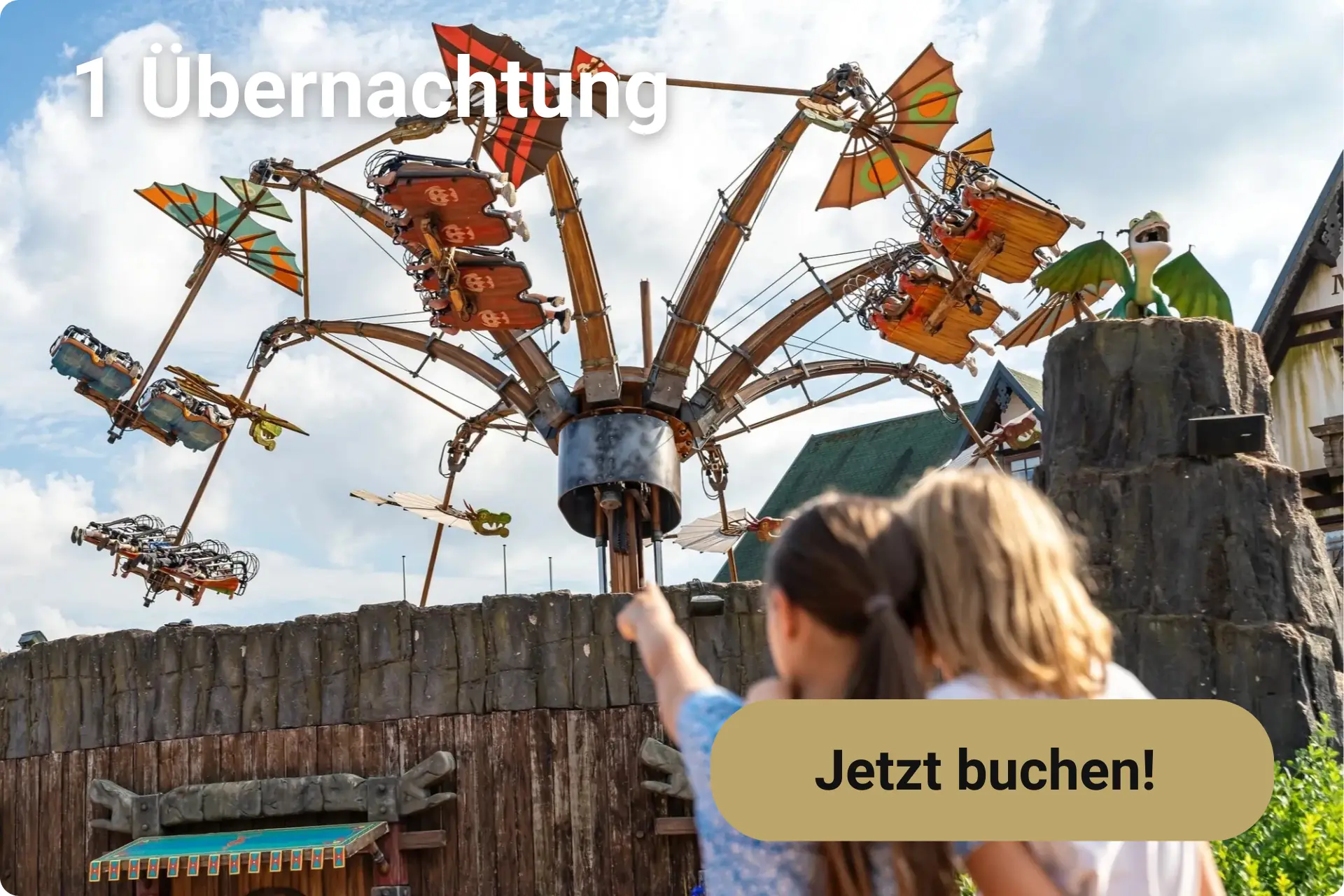 Kinder im Heide Park als Angebotskachel für 1 Übernachtungen