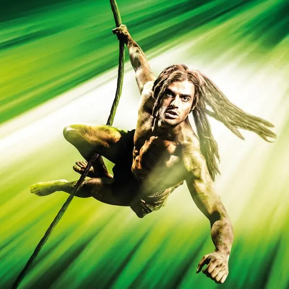 Tarzan Musical - Szenenmotiv Tarzan schwingend quadrat