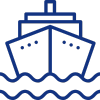 Stilisiertes Icon eines Schiffes