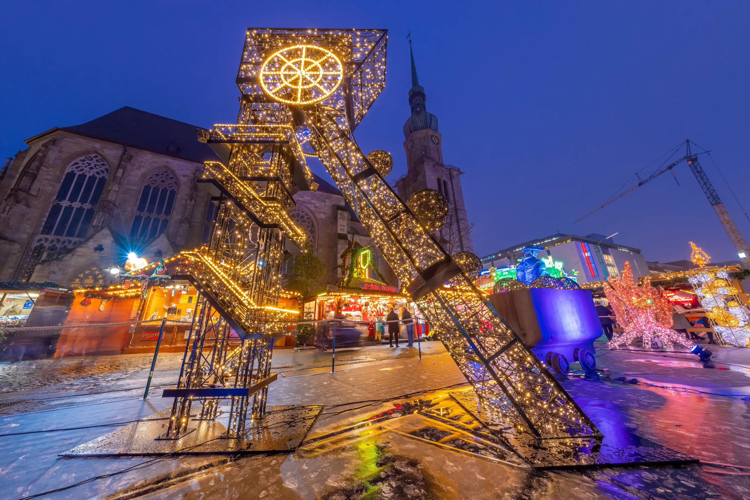Lichtskulpturen_Kampstrasse Weihnachtsstadt Dortmund Zeche