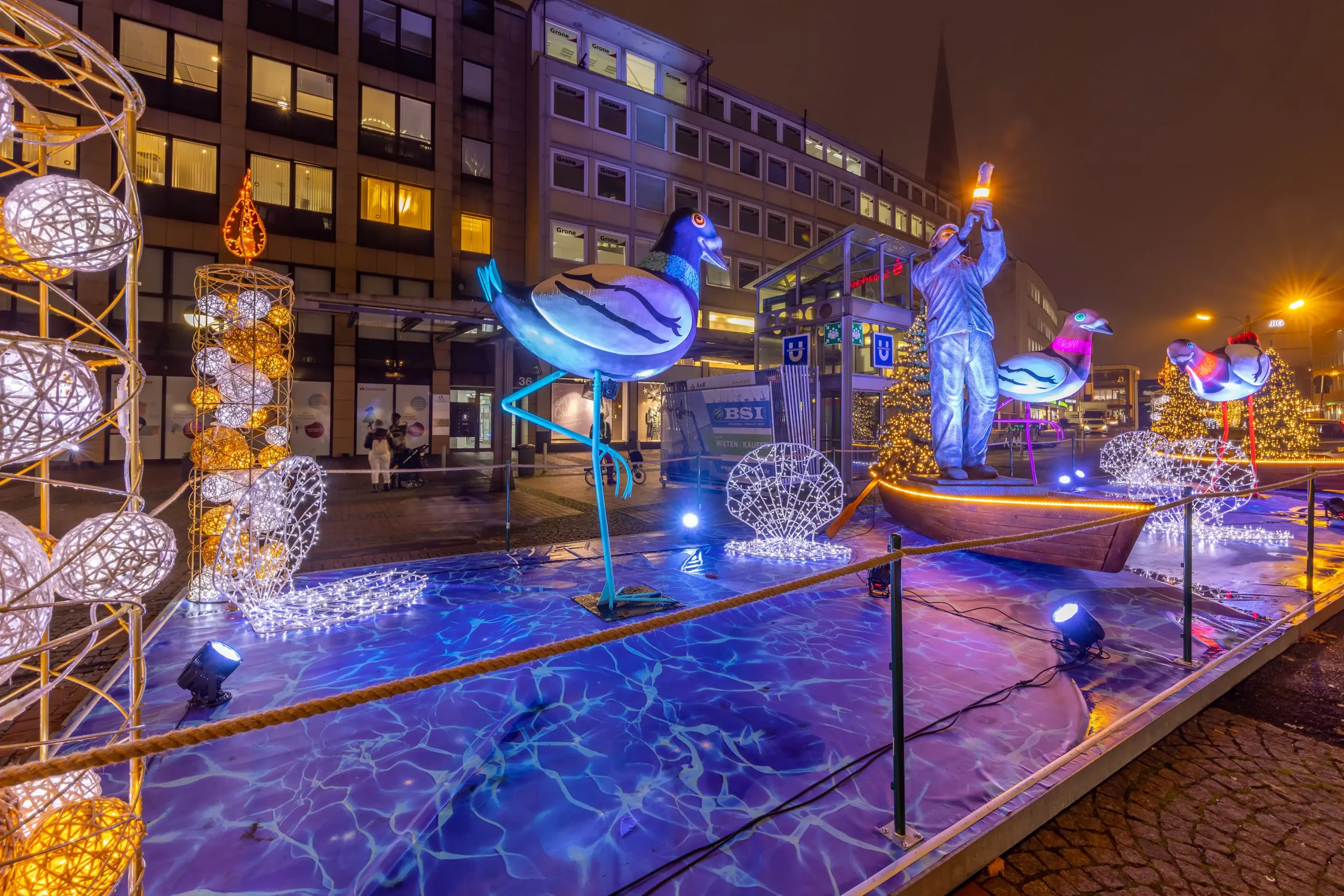 Lichtskulpturen Kampstrasse Weihnachtsstadt Dortmund Ruhrpott-Flamingos