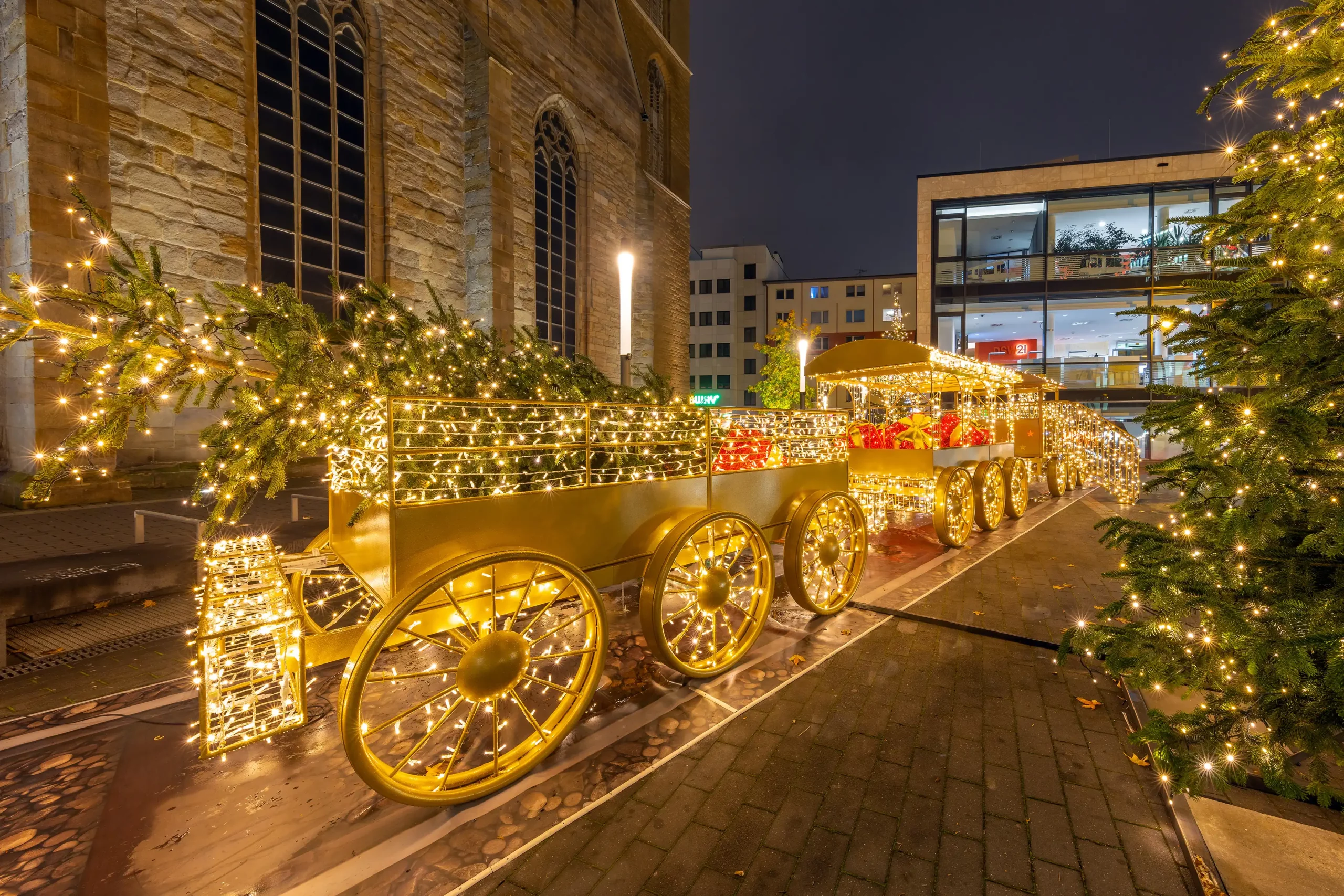 Lichtskulpturen Kampstrasse Weihnachtsstadt Dortmund Zug