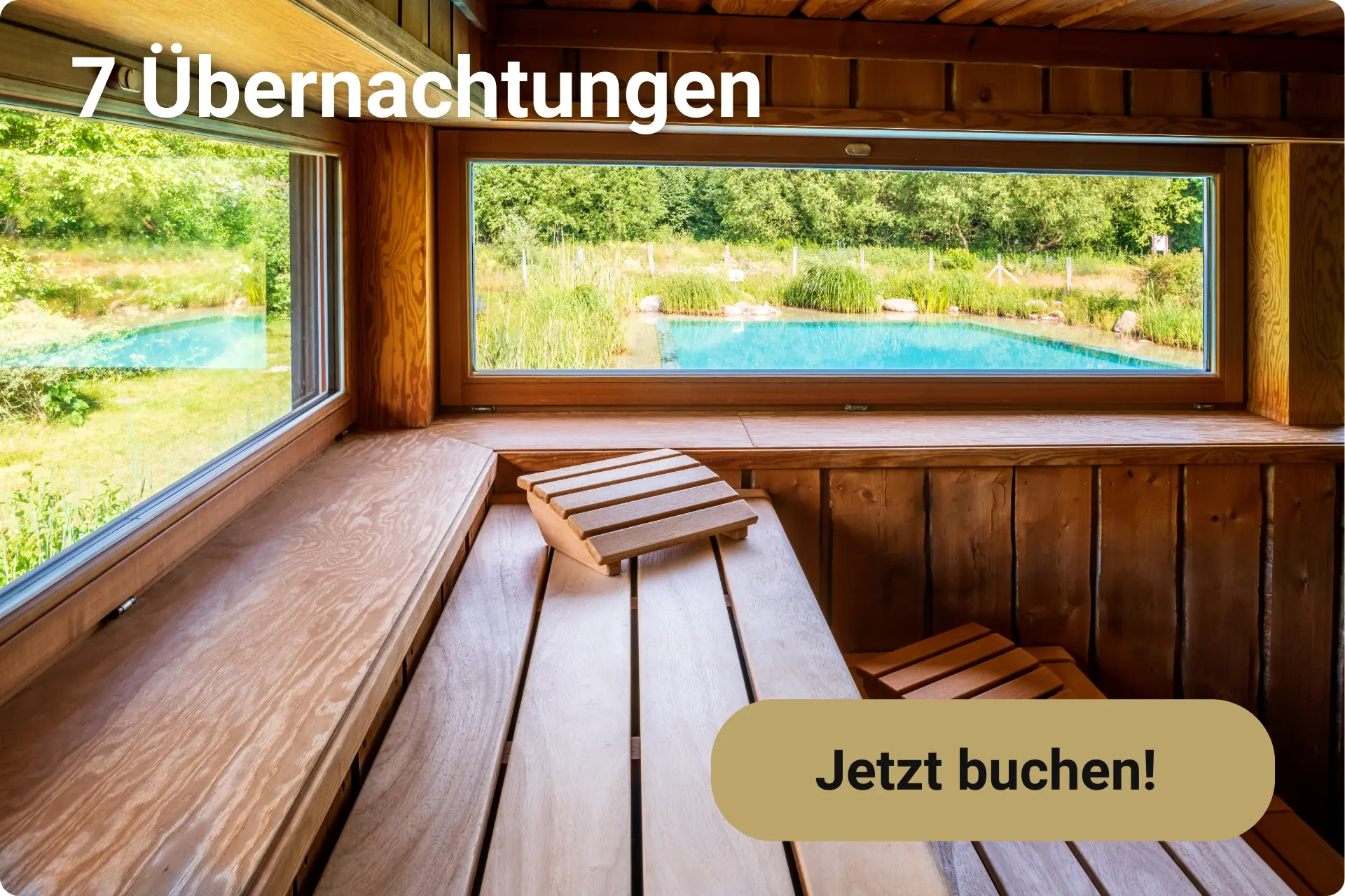 Panoramasauna BEECH Resort Plau als Angebotskachel für 7 Übernachtungen