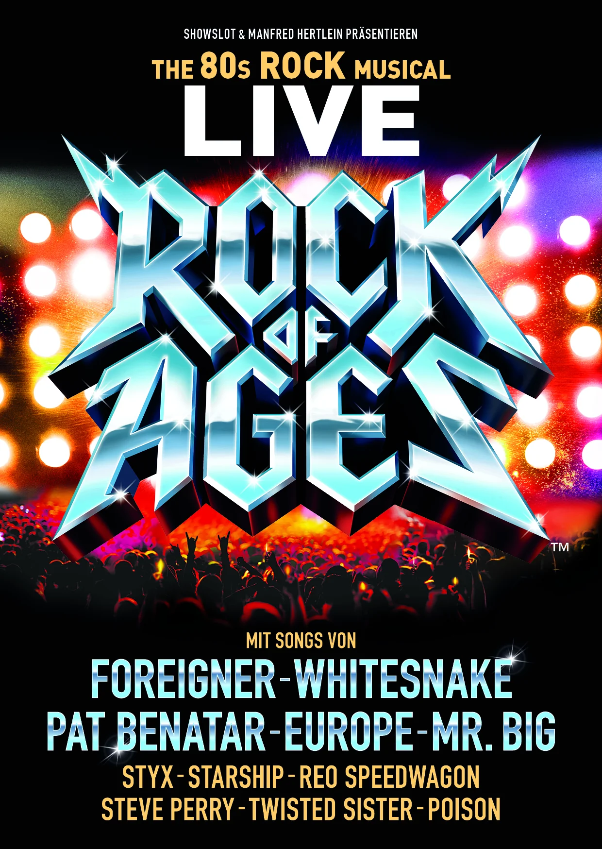 Rock of Ages. Logo mit Songs.