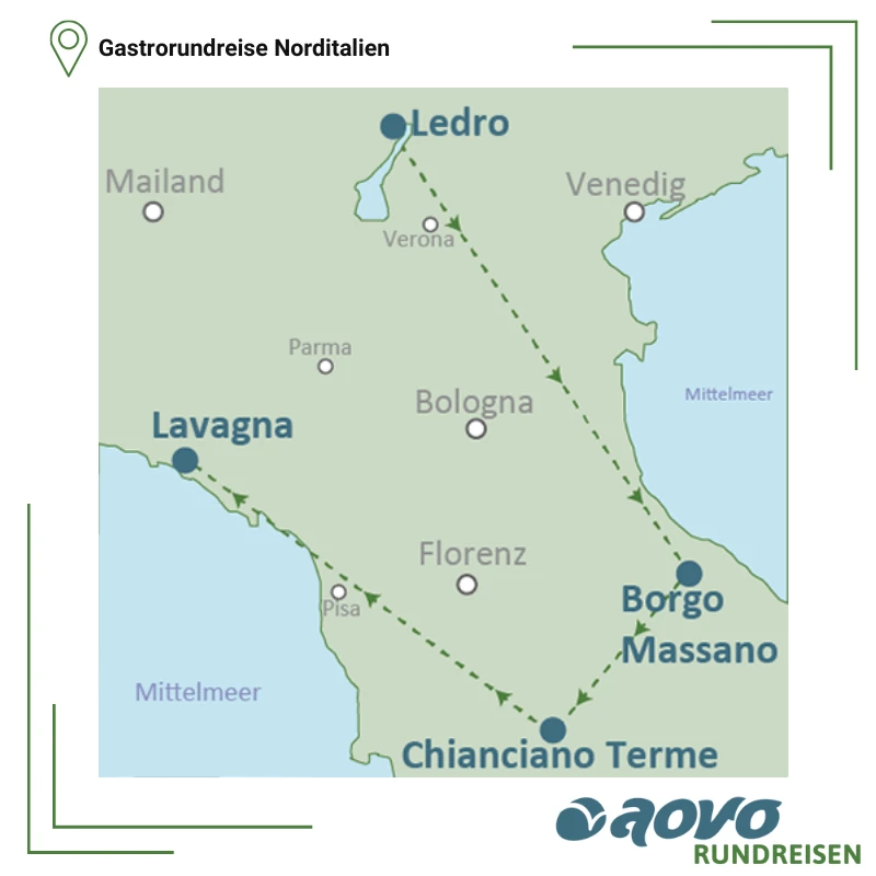 aovo Karte Rundreise Gastrorundreise Norditalien