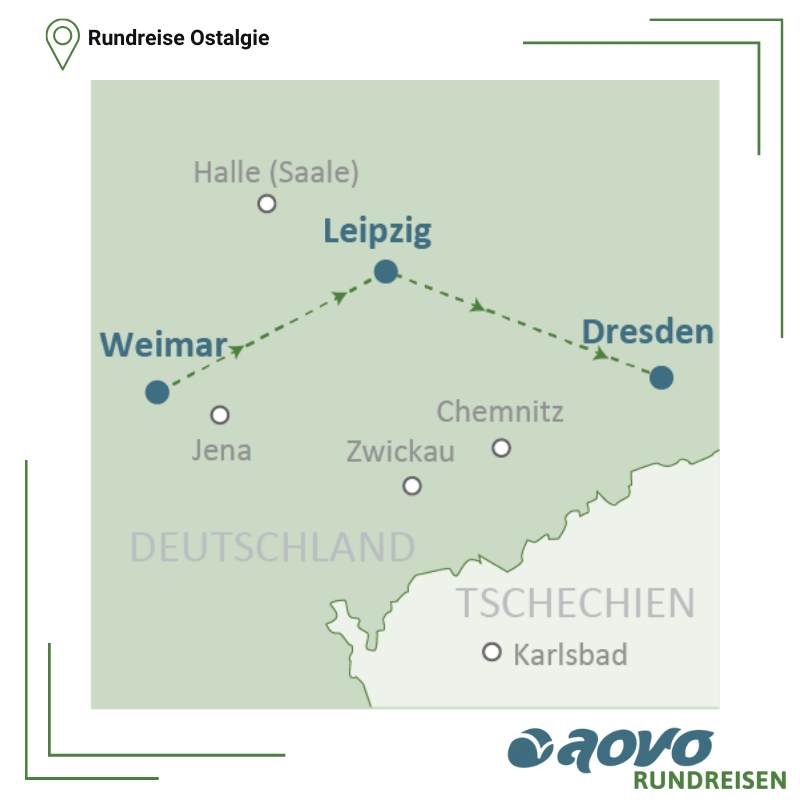 Rundreise Ostalgie als Karte