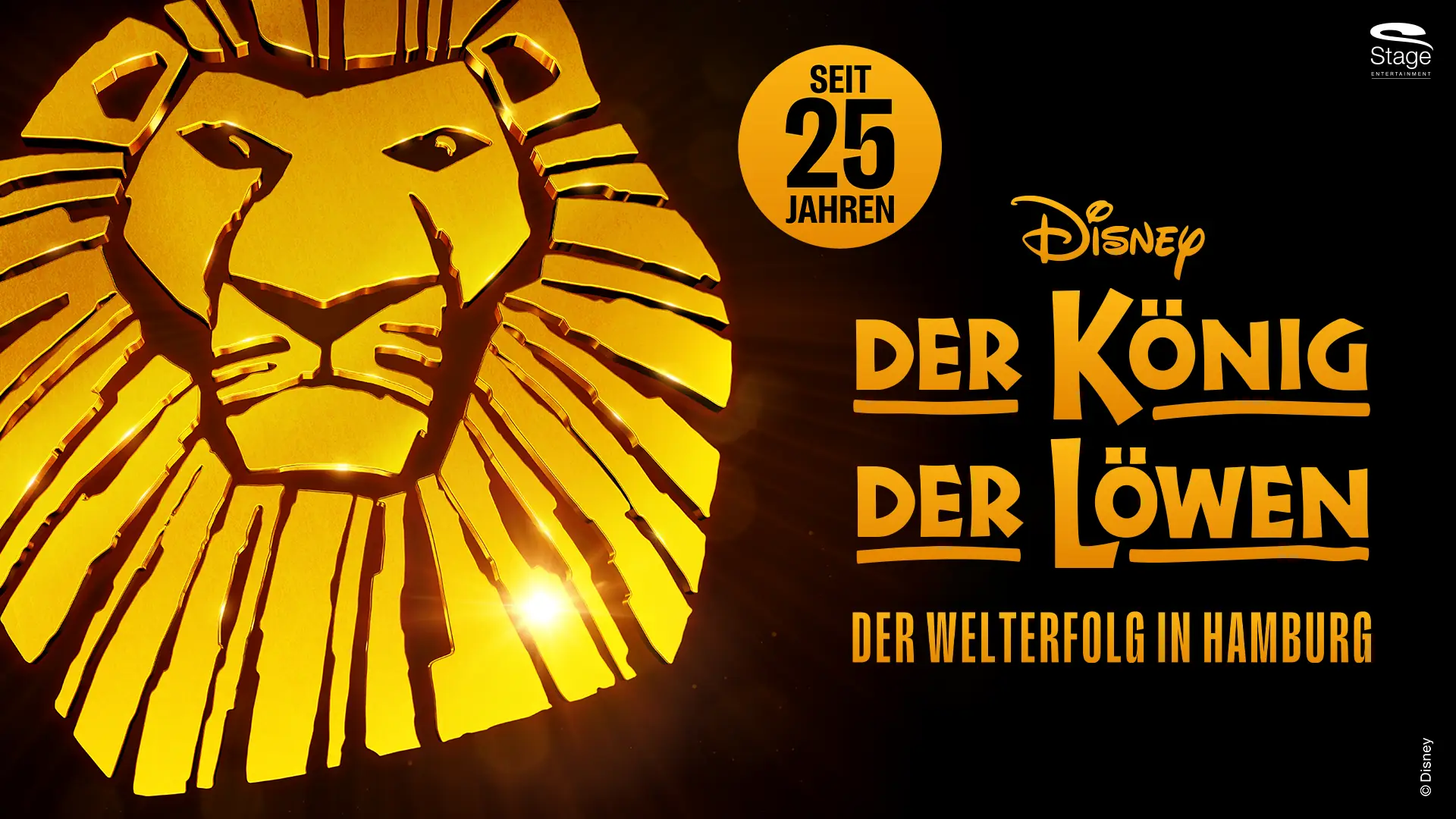Disneys Der König der Löwen Logo im 16zu9 Format. 25 Jahre