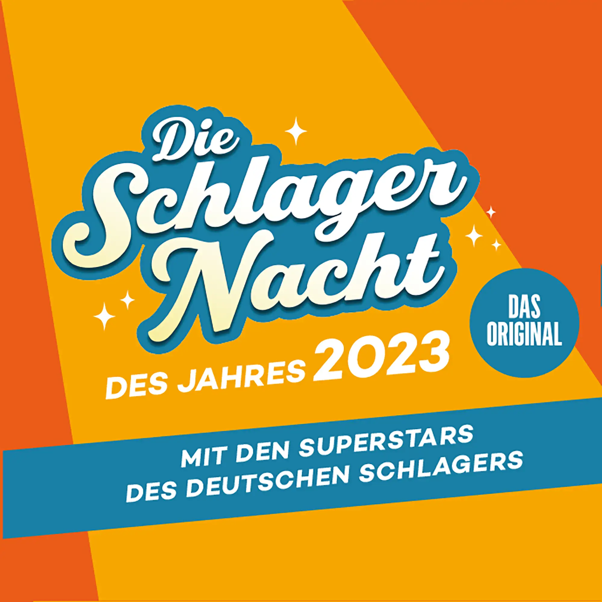 Gelb und orangefarbenes Logo der Schlagernacht 2023