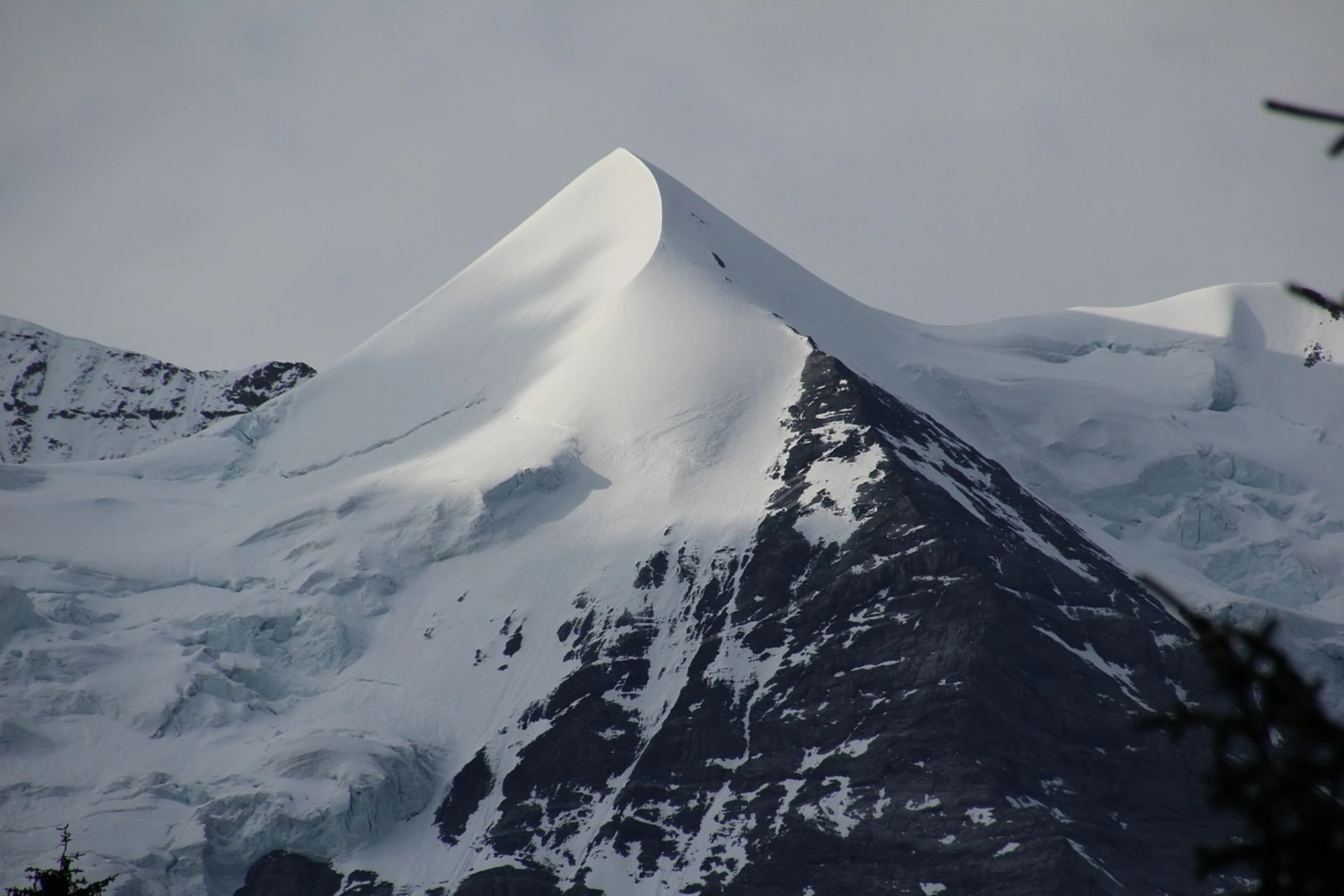 Zugschneiter Gipfel des Wengen in der Schweiz