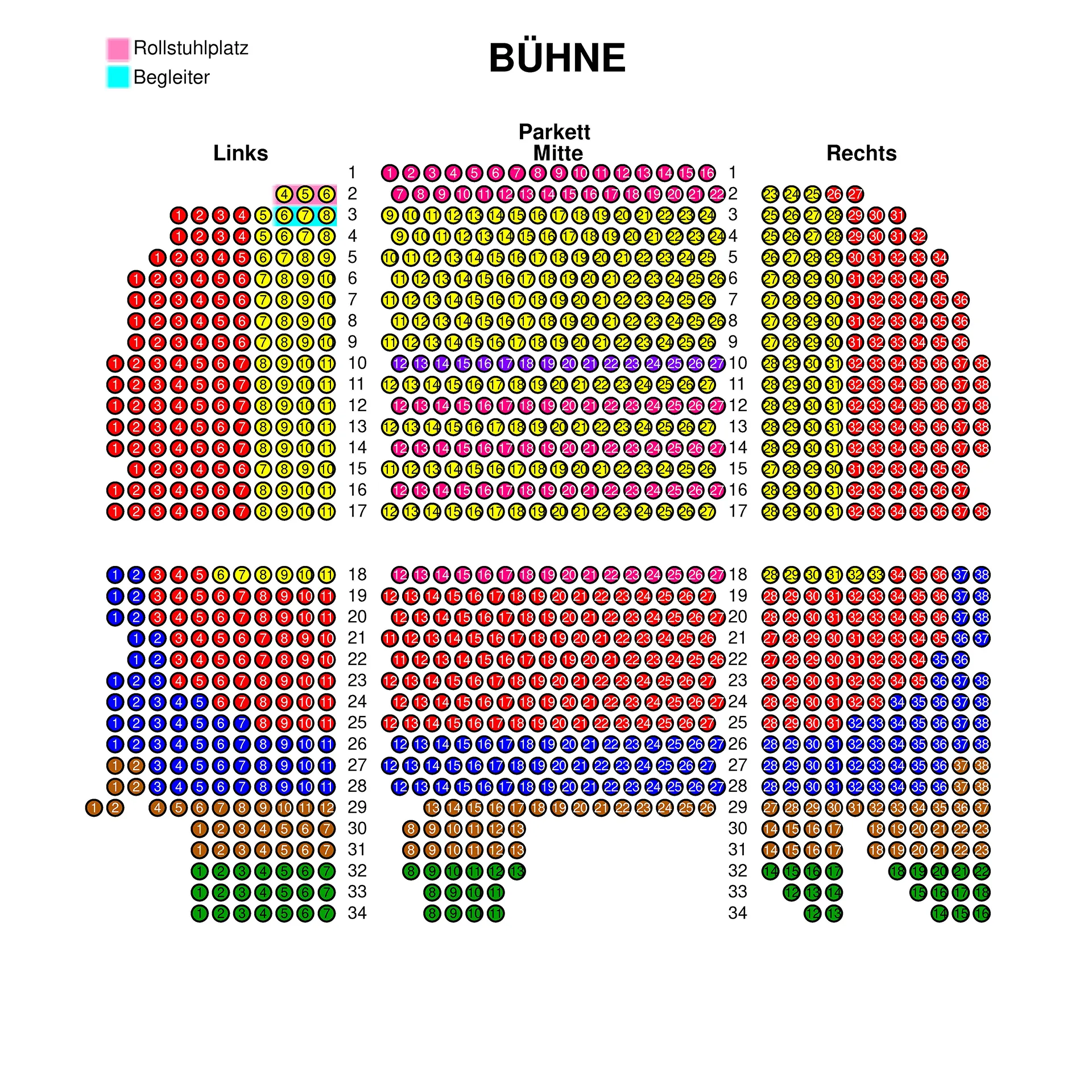 Saalplan des Capitol Theaters Düsseldorf, Abenteuerland PUR Musical