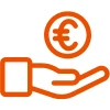 Angebote/ Geld sparen Icon in organge