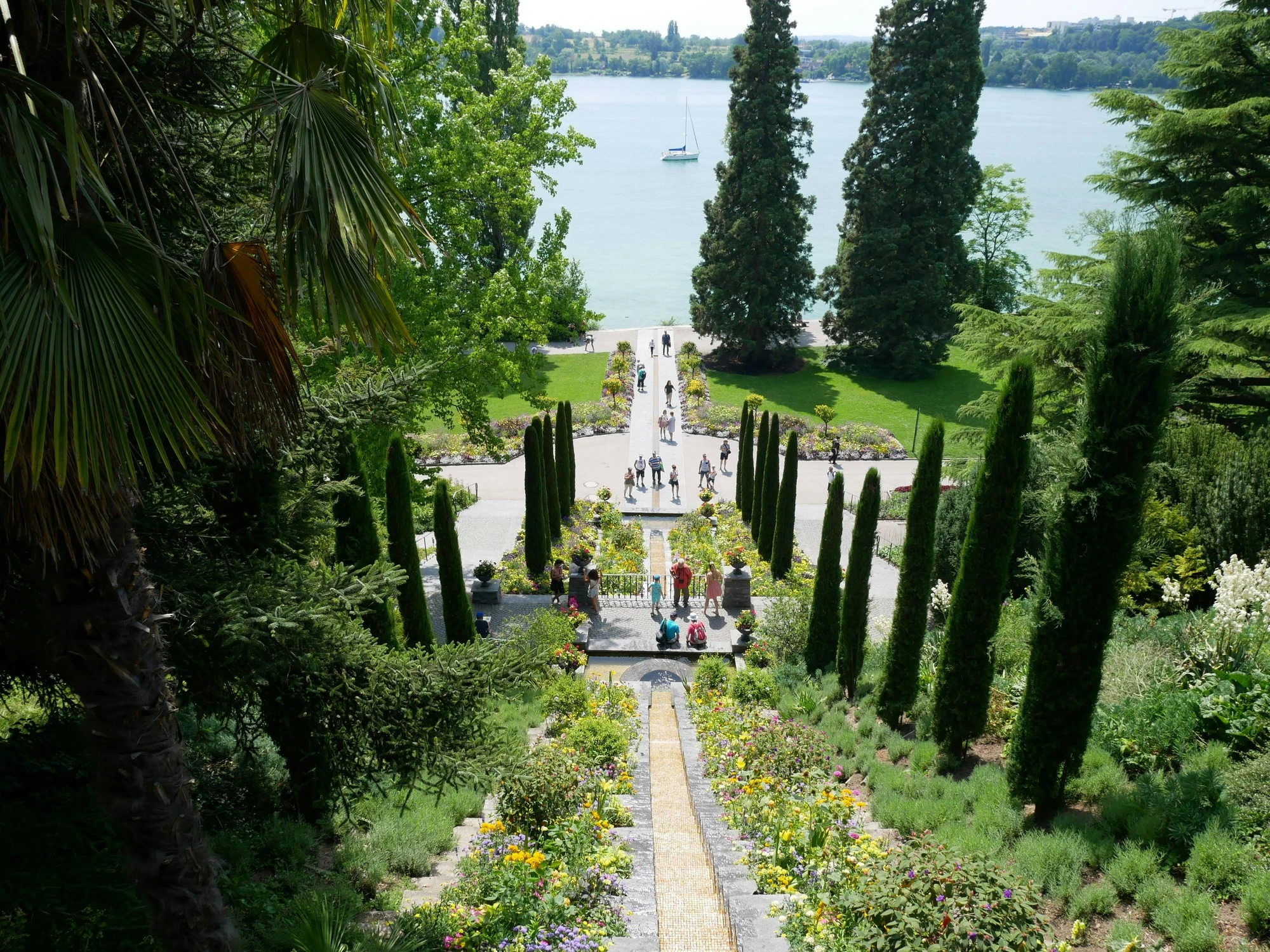 Blick auf den Bodensee von der Insel Mainau aus.