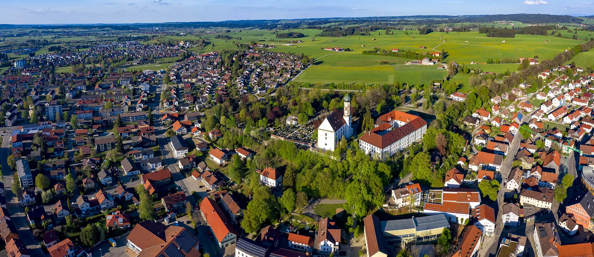 Vogelperspektive von Marktoberdorf im Allgäu