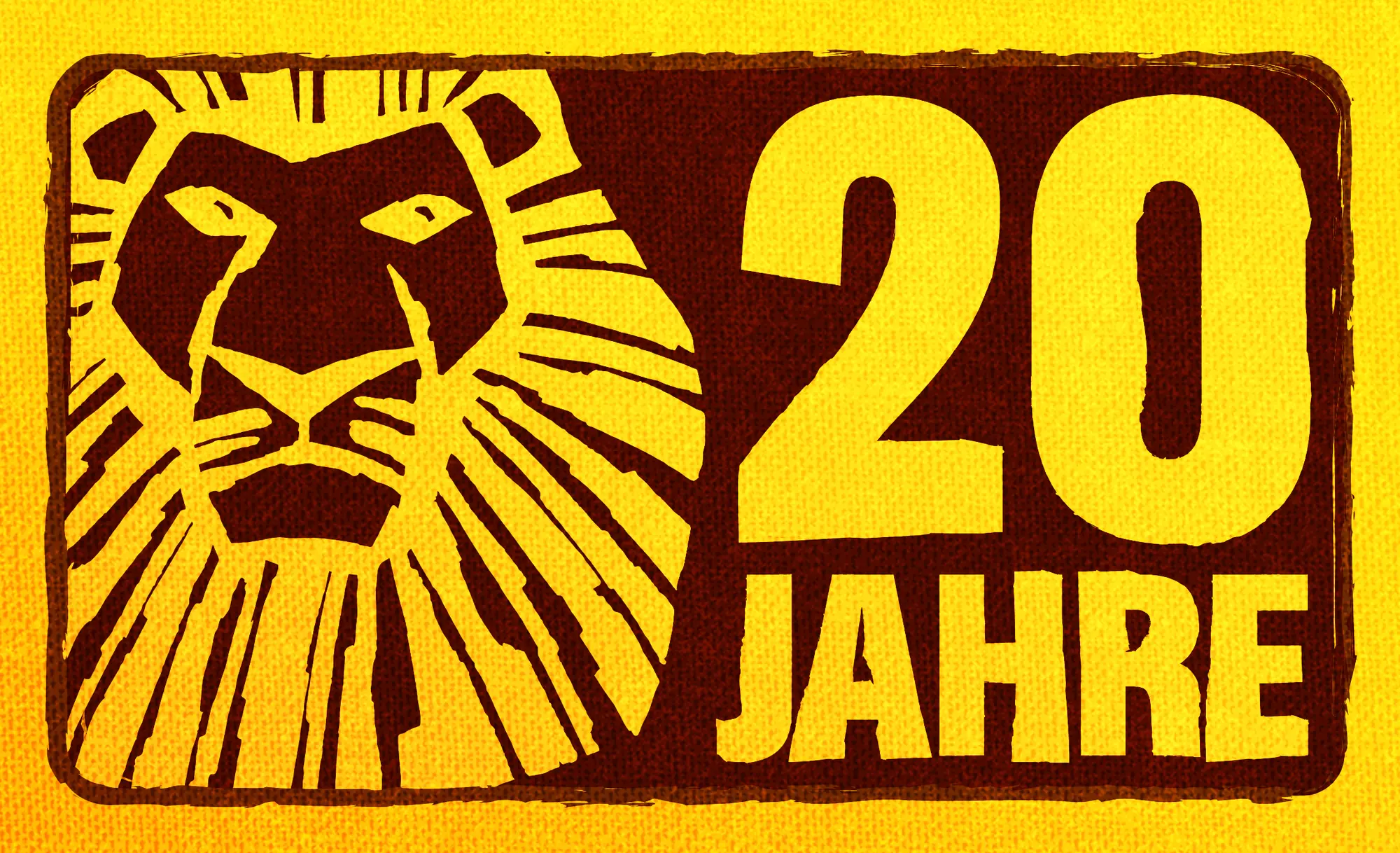 Der König der Löwen Hamburg - 20 Jahre Logo mit Löwenkopf