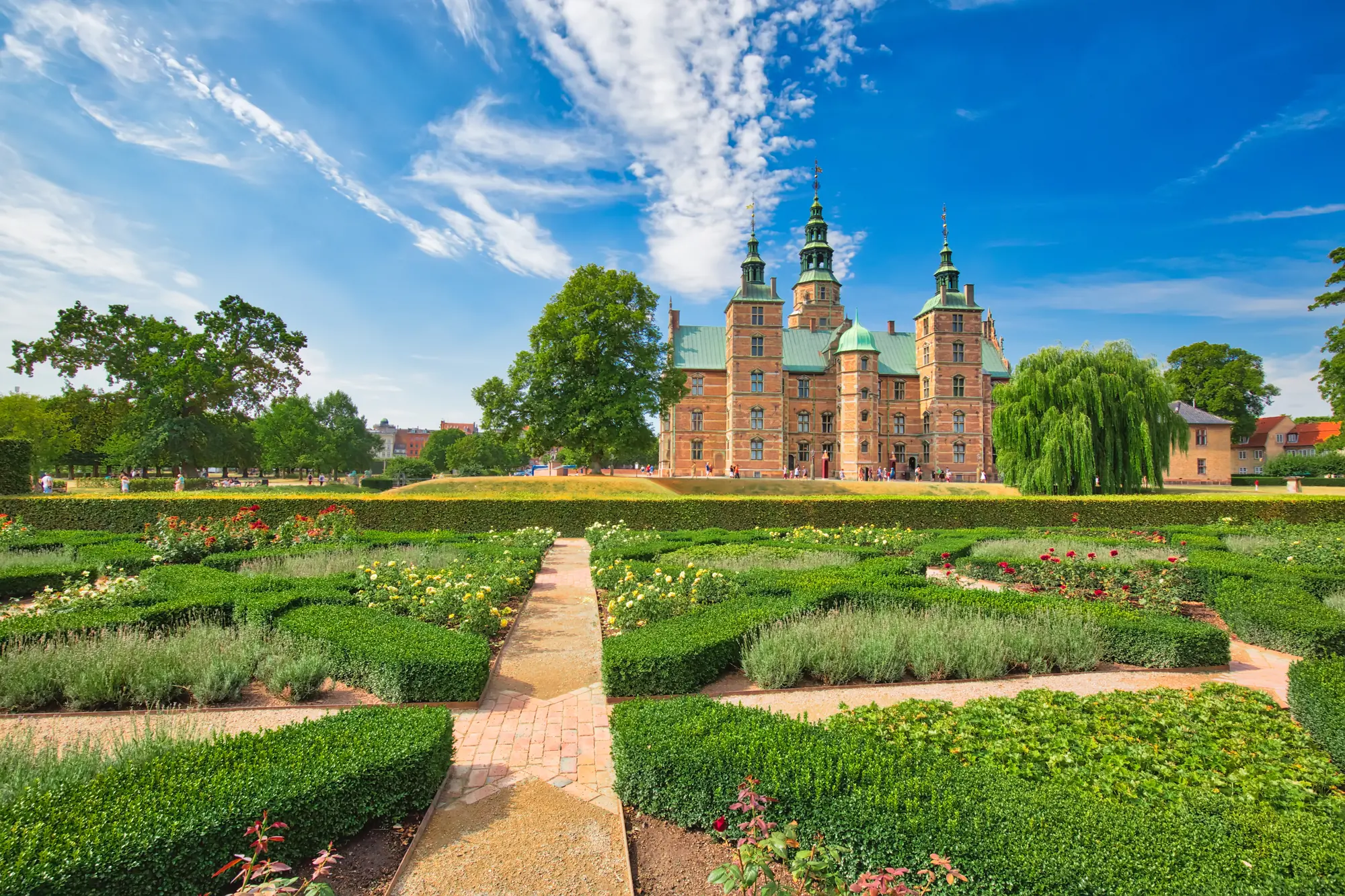 King Garden bei Rosenborg in Kopenhagen bei Sonnenschein