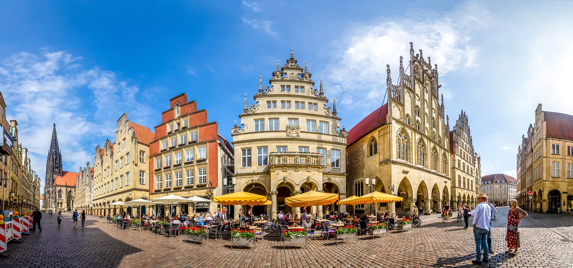 Prinzipalmarkt auf der Krimitour Münster im Spätsommer