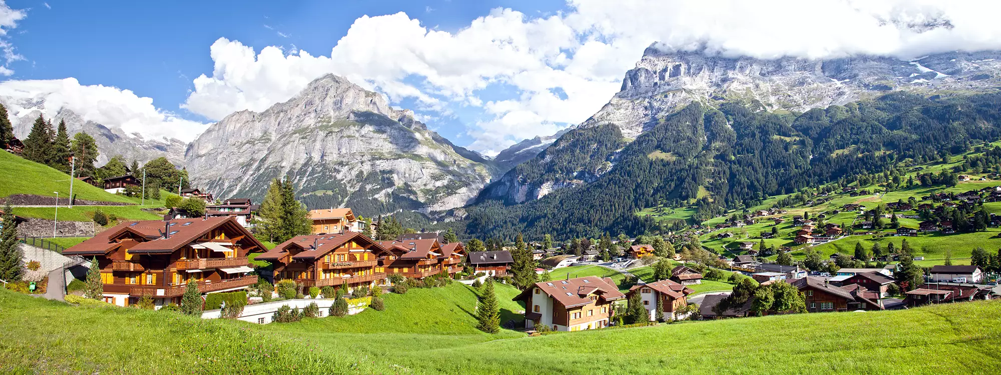 Grindelwald, Panoramablick auf Gletscher