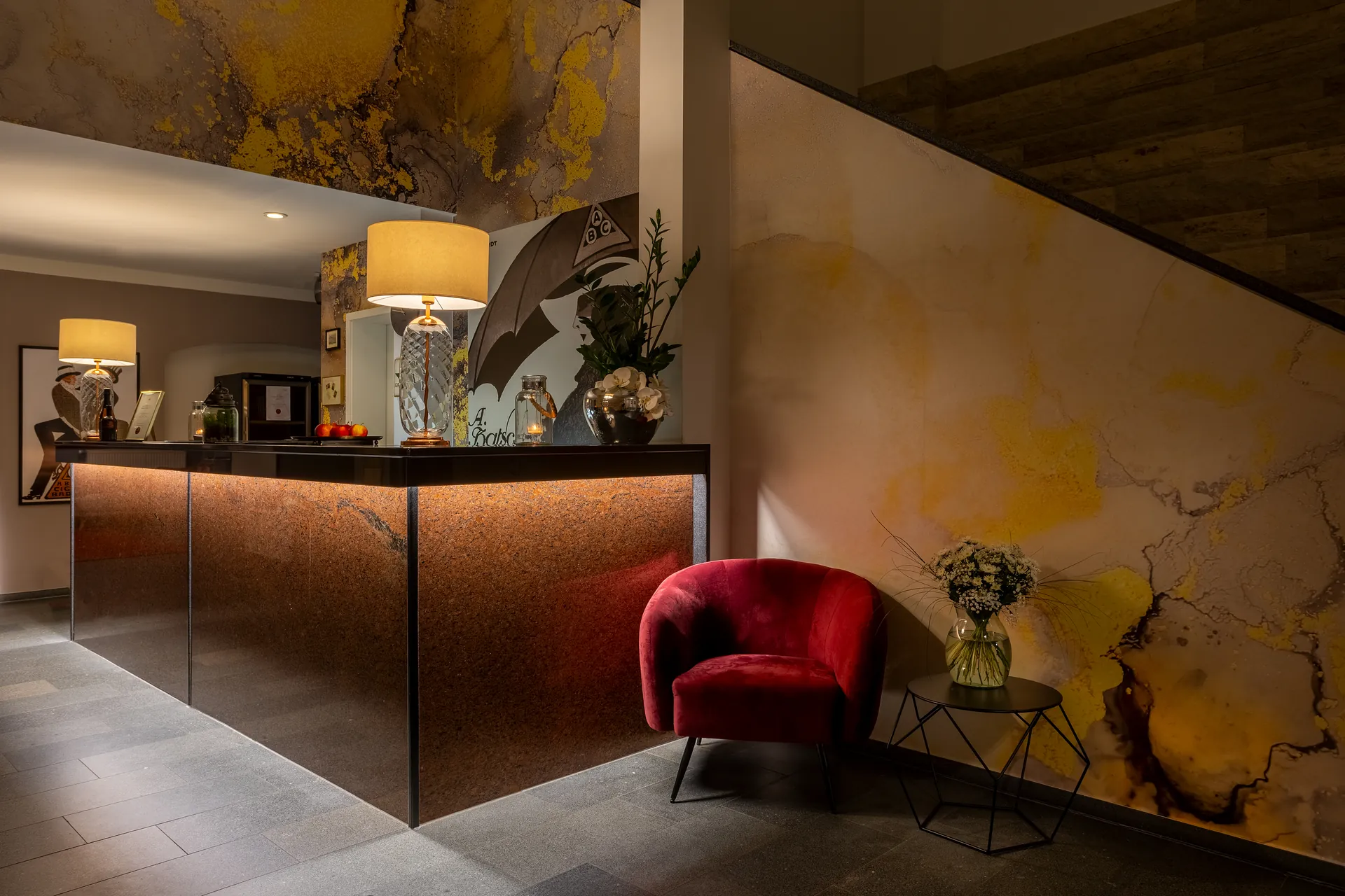 Batschari Palais Hotel Baden-Baden, Lobby am Abend