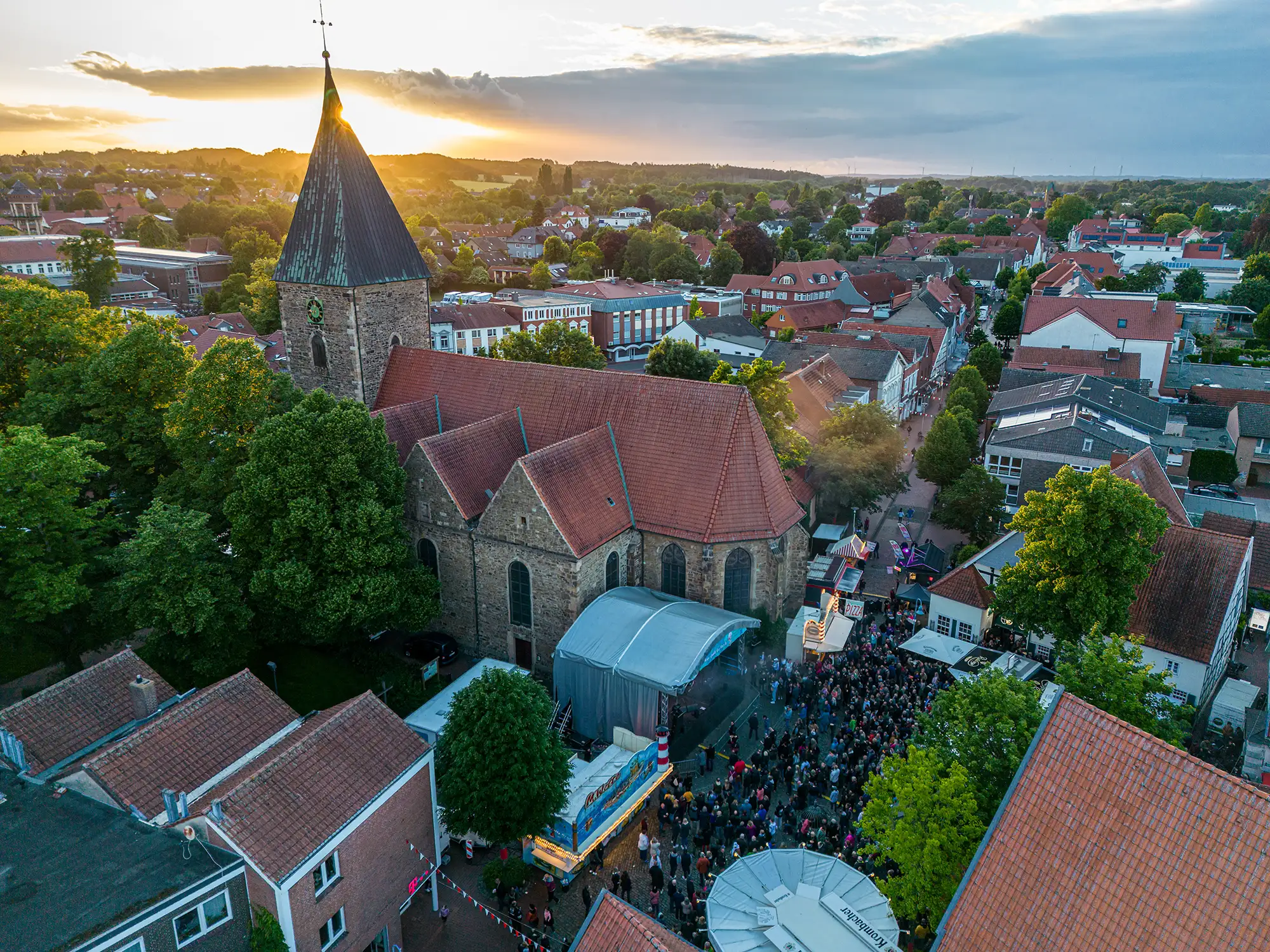 Bramsche - Blick über die St. Martin Kirche in der Innenstadt