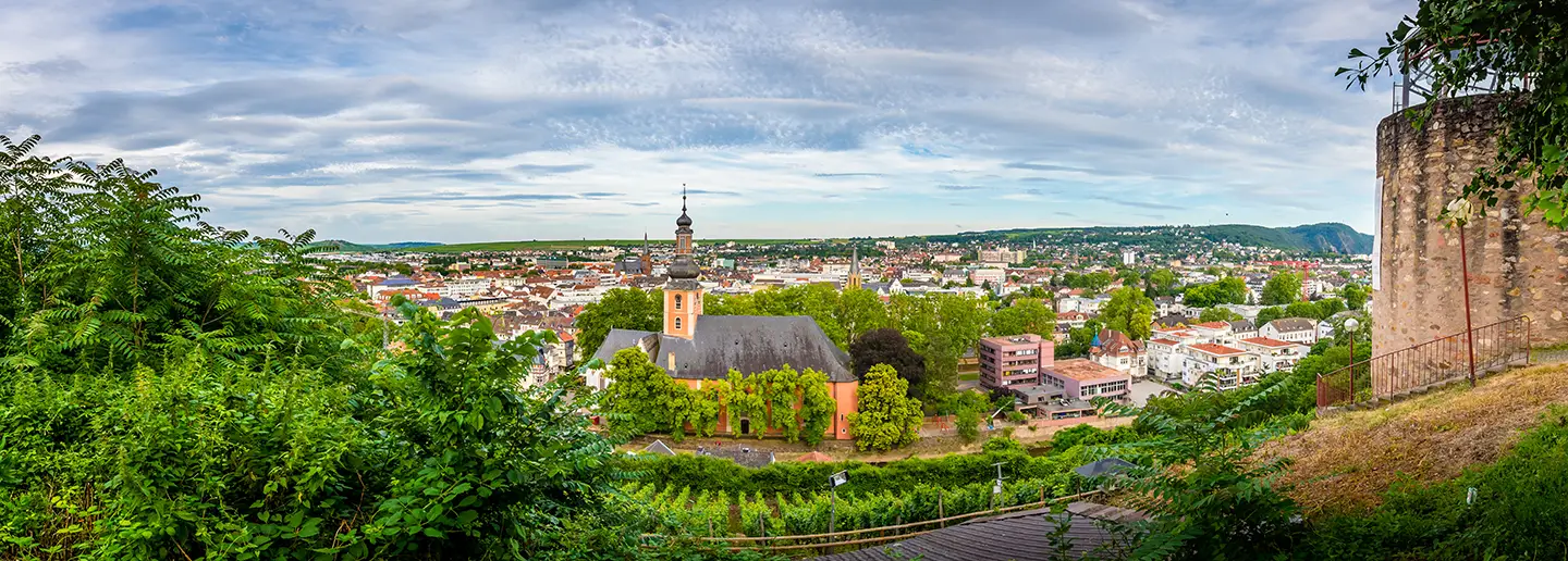 Blick auf Bad Kreuznach und die Kauzenburg