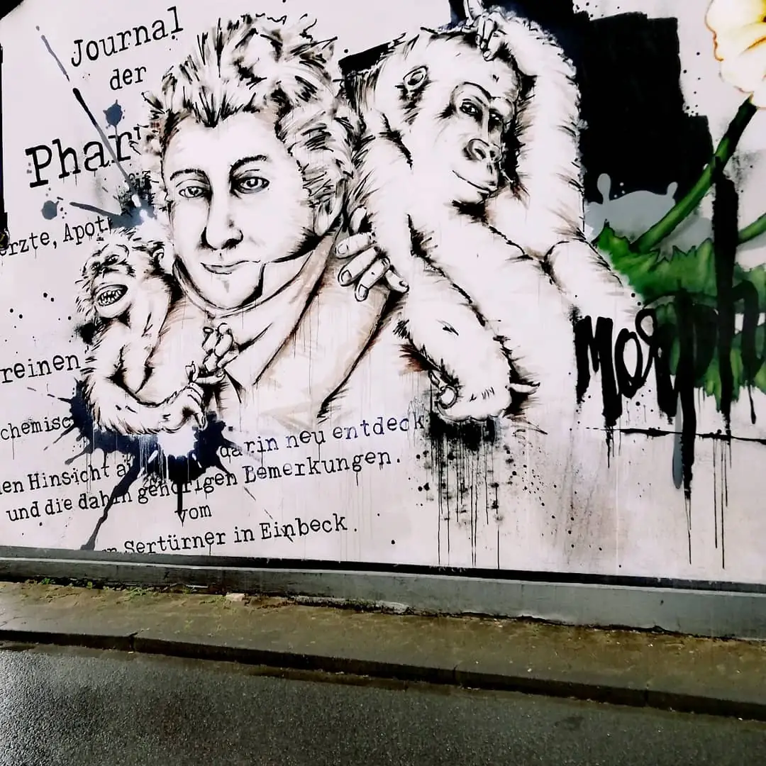 Grafitti-streetart an wand in einbeck
