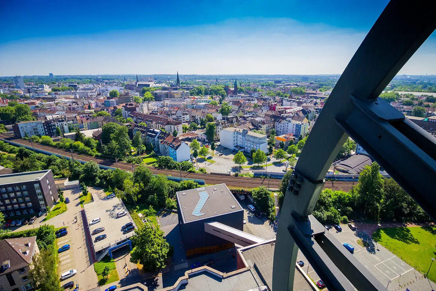 panoramablick über Essen bei Sonnenschein