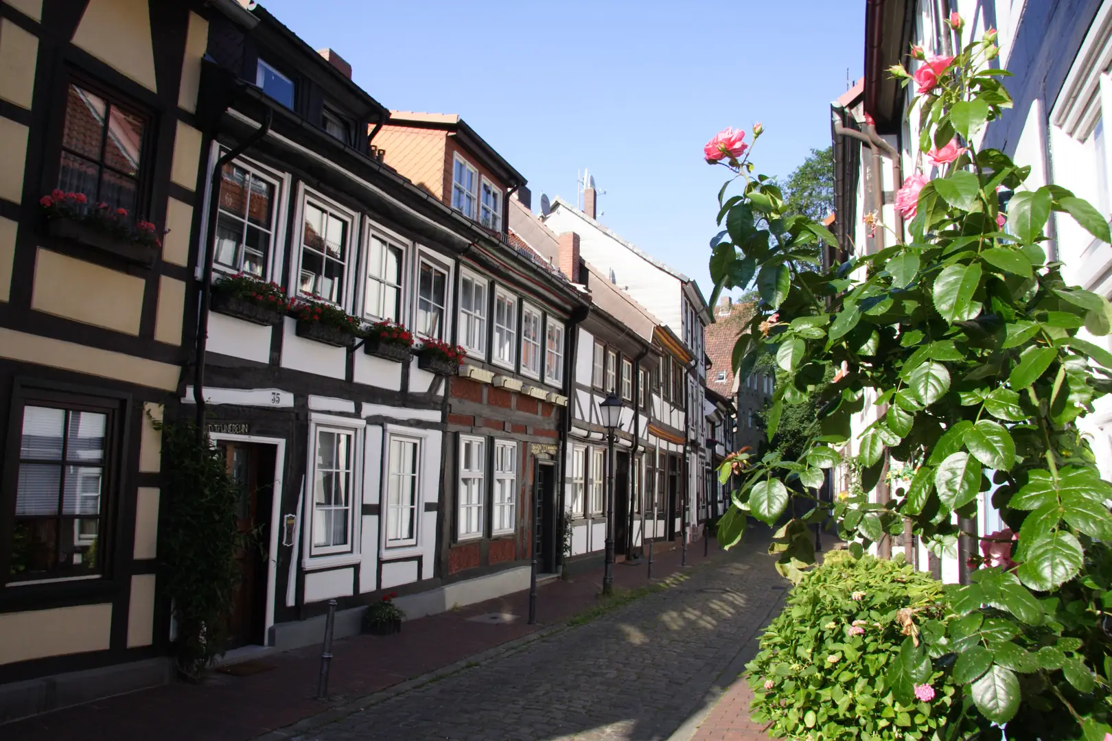 Die Hamelner Altstadt mit ihren historischen engen Fachwerkgassen