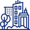 Städte Icon in Dunkelblau