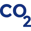 CO2 Icon in Dunkelblau