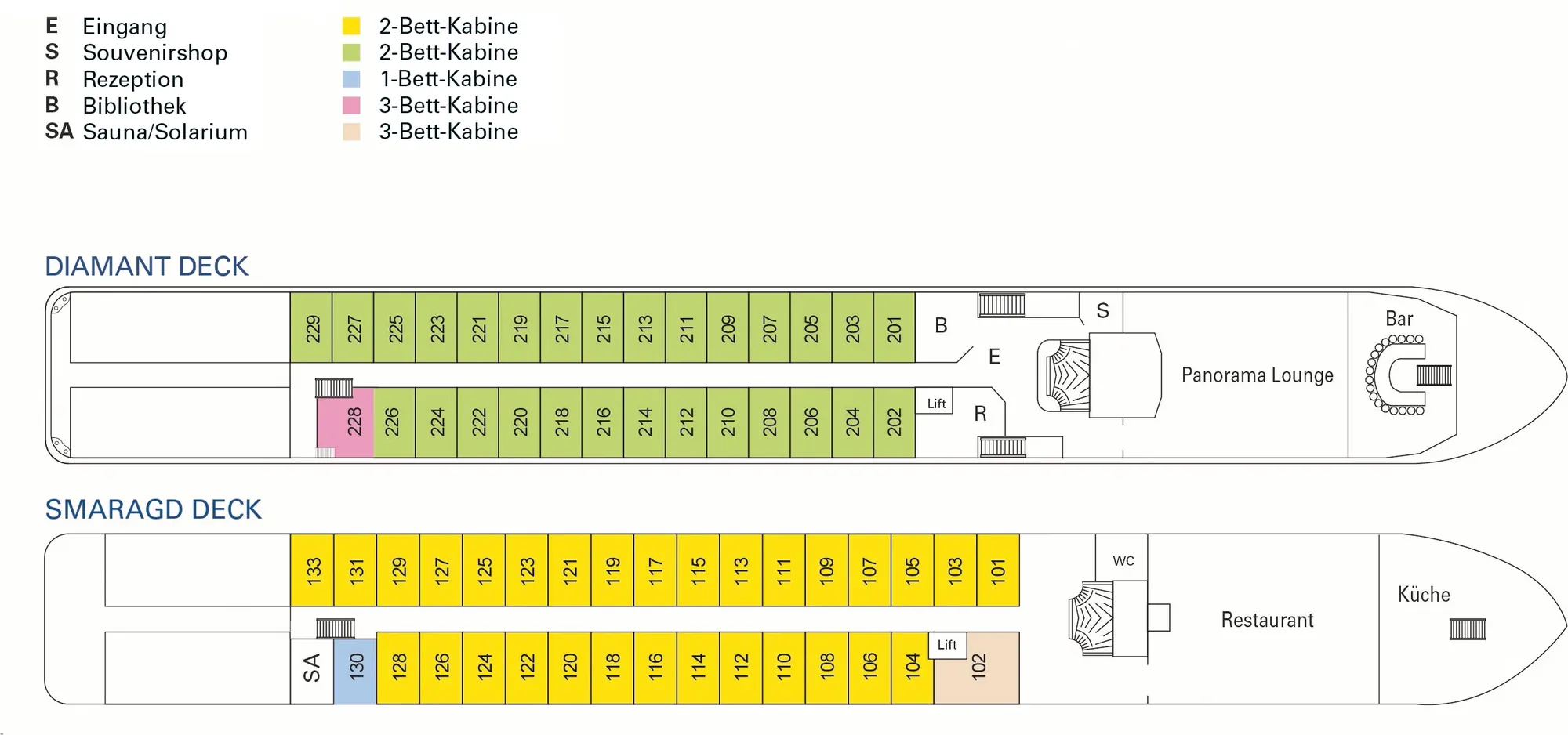 MS SWISS DIAMOND, Deckplan