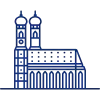 Frauenkirche München Icon in Dunkelblau