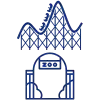 Freizeitpark & Zoo Icon in Dunkelblau