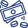 Geld sparen Icon in Dunkelblau