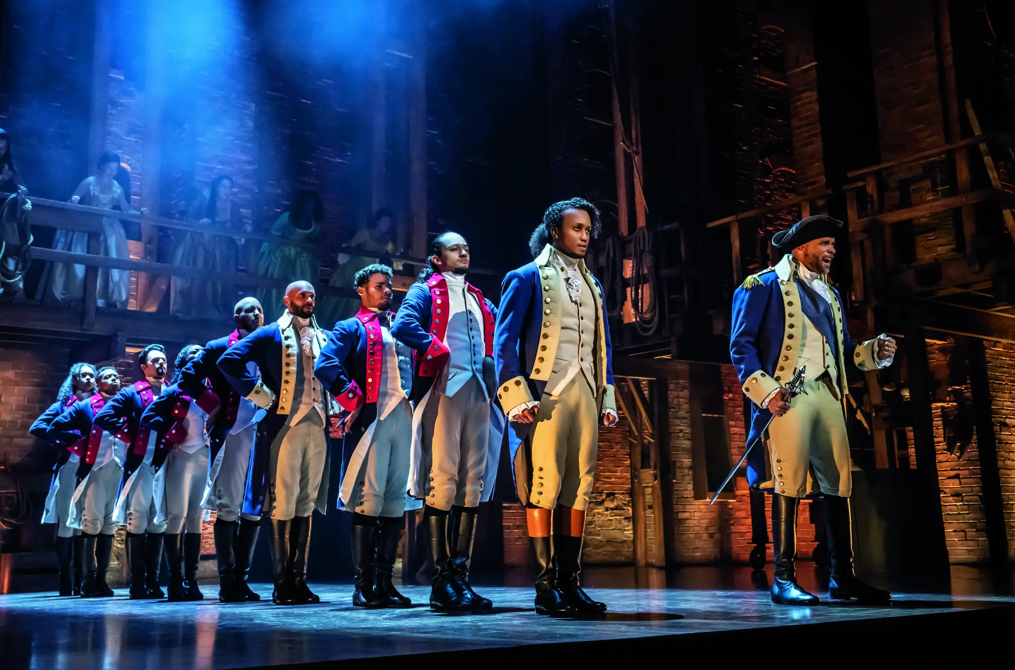 Hamilton Musical in Hamburg - Szene mit Hamilton und General George Washington und dem Lied