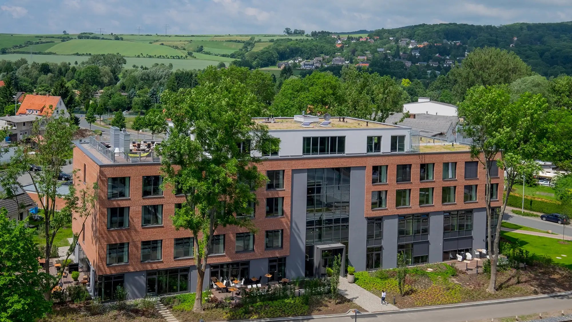 Vogelperspektive auf das Freigeist Hotel Einbeck