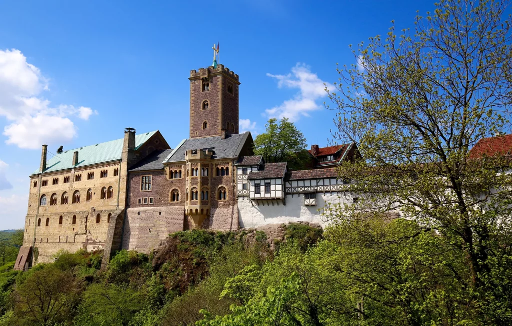 Blick auf die Wartburg für einen Besuch mit Hotel Eisenach