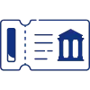 Kultur & Ticket Icon in Dunkelblau