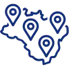 Kurze Wege Icon in Dunkelblau