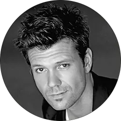 Mathias Edenborn, Musical-Darsteller Portrait, Bild in schwarz-weiß