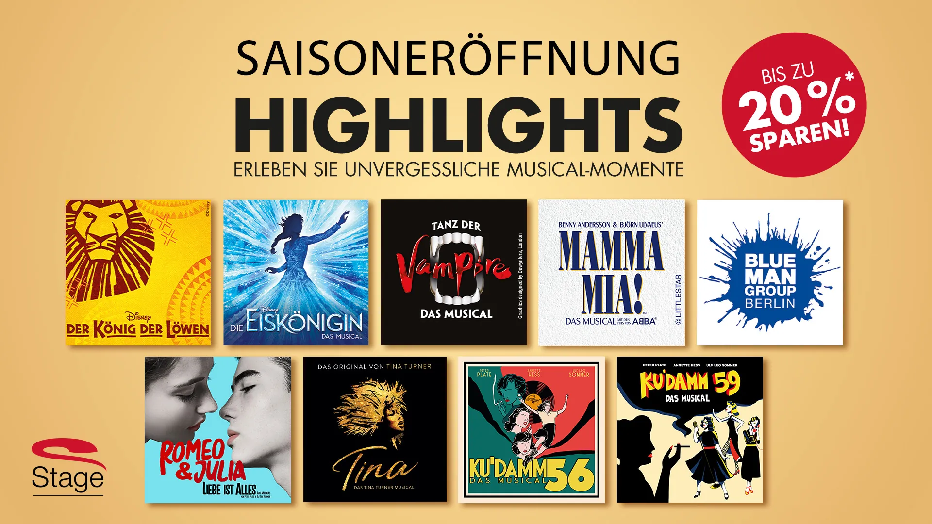 Musicalreisen Herbst Kampagne 2023 Highlights und 20% sparen